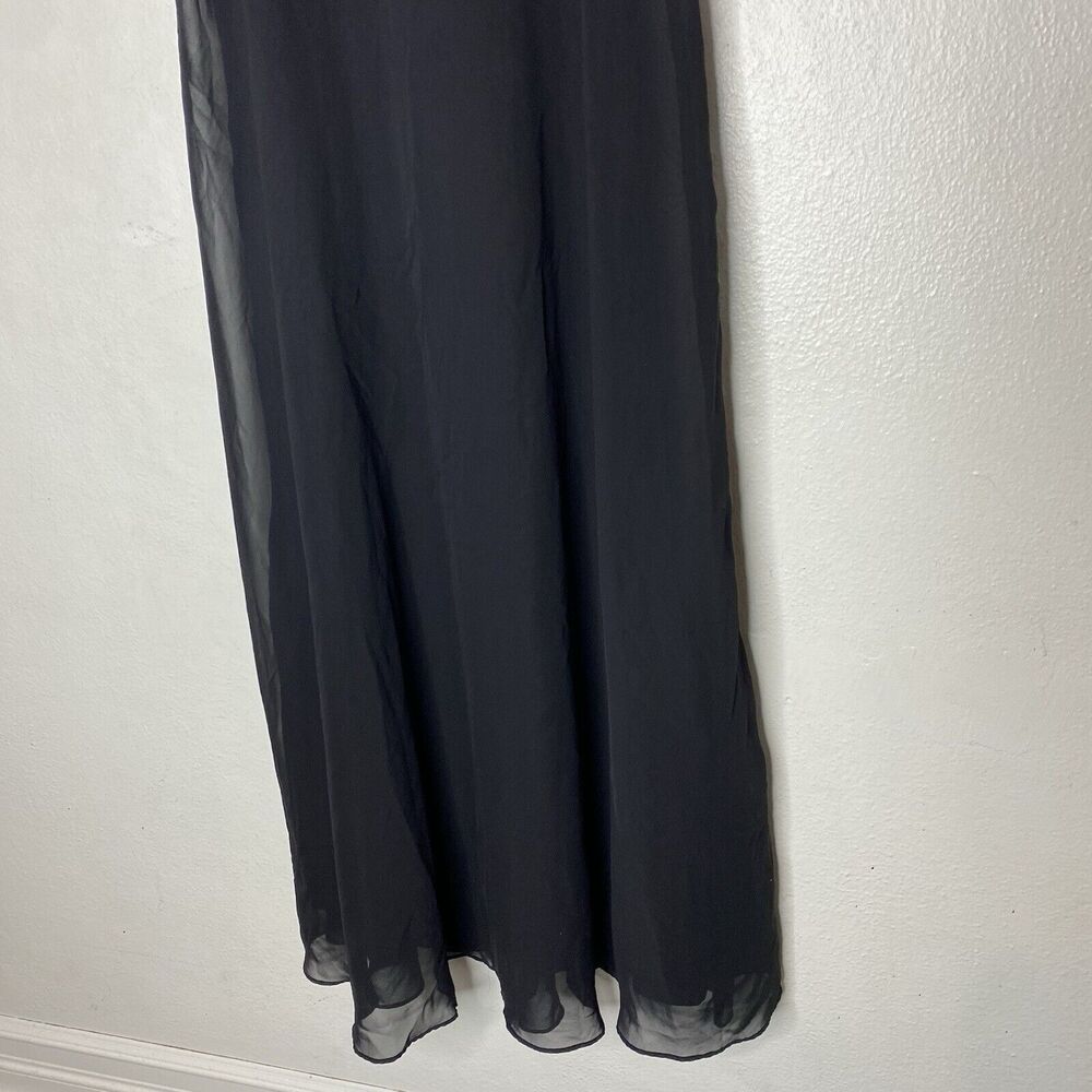 Y2K De Laru Black And White Spaghetti Strap Maxi‎ Dress Satin Trim Women’s 3/4 - Picture 3 of 9